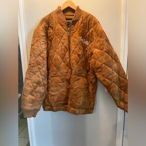 Ecko Unlimited Quilted Puffer Jacket in Tan